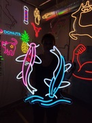 Ryby Yin Yang Koi Neon Napisy LED. Ryby na Falach Napisy Świetlne