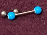 Kolczyk do Języka Tytan 1.6/16/4mm Piercing+akrylowe wymienne kulki+PUDEŁKO