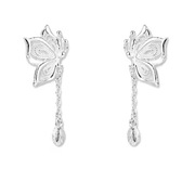 Kolczyki motylki z chwostem + pudełko 