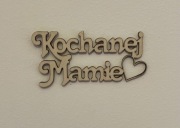 Kochanej Mamie napis drewniany makrama