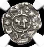 Srebrny denar cesarzy rzymskich - Henryk III-V - grading NGC