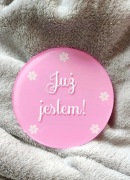 Tabliczka do zdjęć "Już jestem" do sesji noworodkowej, z okazji narodzin