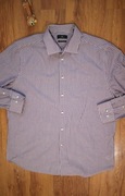Koszula Next r. 43 męska w paski biało-fioletowa dł rękaw 