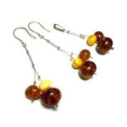 Fiolekart - Komplet, biżuteria artystyczna - bursztyn 