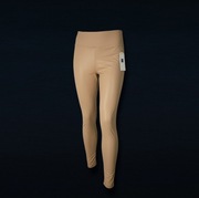 Legginsy eko skóra M.Sara push up, delikatne ocieplenie beż/jasny brąz XS/S