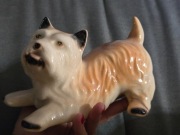 Figurka pies terier, figurka porcelanowa vintage