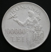 Rumunia 100000 lei 1946 - król Michał - srebro