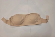 Beżowy biustonosz bandeau nude bez ramiączek L – nowy