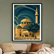 Turcja - Konya - obraz meczetu w stylu art deco - dekoracja  40x60cm