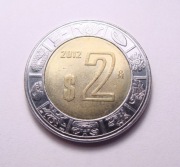 Meksyk 2 pesos 2012 BIMETAL ŁADNA!