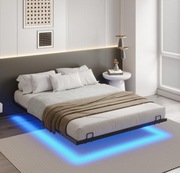 Metalowa rama łóżka pływającego z oświetleniem LED 140x200