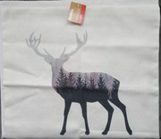 POSZEWKA - RENIFER - 40 x 40 CM - BOHO - STRUKTURA LNU NA ŚWIĘTA RENIFEREK