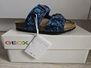 Nowe 28 Geox Ghita sandały profilowane niebieskie Klapki skórzane granatowe