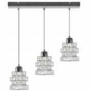 Lampa wisząca plus 2 lampki nocne CHROM KRYSZTAŁKI I DIAMENTY E27 KOMPLET