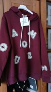 Bluza bordo litery z kapturem  nowa 