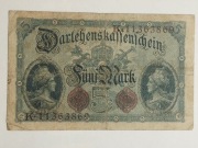 Sprzedam banknot Niemcy Banknot 5 Marek 1914r. 
