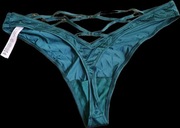 Stringi Victoria's Secret, zielone, ładny tył, rozmiar L/170/80A