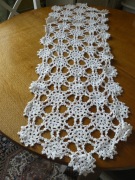 Ręcznie robiona na szydełku bieżnik handmade serweta biała 110x35 cm