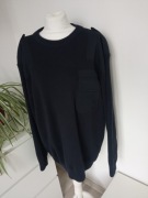 Duży czarny męski sweter 80%wełna r 58