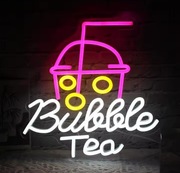 NEON BUBBLE TEA SZYLD reklama herbata kawiarnia 