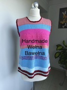 Bezrękawnik/ kamizelka dziergana na drutach, handmade