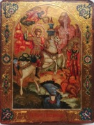 Stara ikona "Święty Jerzy zwycięża smoka"