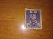 Znaczek skarbowy pocztowy opłata skarbowa 3 Polska lata 40