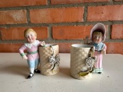 Figurki biskwitowe chłopiec i dziewczynka 