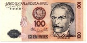 PERU BANKNOT 100 INTIS 1987