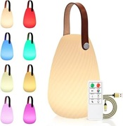 Mini lampka stołowa LED RGB jajo z pilotem biała