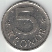 Szwecja 5 koron kronor 1977 - 28,5 mm - nr 1