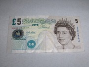 BANKNOT 5 FUNTÓW ANGIELSKICH 2002R.