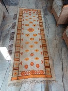 Piękny oryginalny wełniany kilim 80x220 cm Cepelia