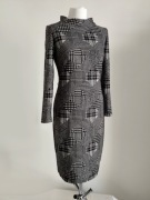 Sukienka ołówkowa elegancka w czarnobiałą kratkę Monnari Rozmiar 36