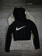 Bluza Nike Swoosh Rozmiar XS , S top Czarna z kapturem crop top 