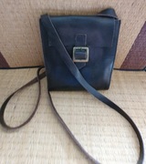 Włoska TOREBKA z PORTMONETKĄ naturalna skóra ciemny brąz wenge 