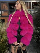 Futro naturalne z lisa amarant nowe xs/s damskie zimowe