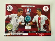 Karta Friends and Foes Panini Euro 2016 France Muller i Lewandowski 25