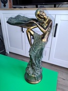 Antyk figurka z żywicy KOBIETA Z LIŚCIEM 42cm wysoka jakość