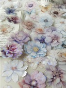 SCRAPBOOKING PAMIĘTNIK NAKLEJKI KOLOROWE KWIATY 60 SZTUK