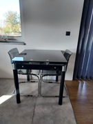 Szklany stół rozkładany Cuber - czarny bdb stan okazja !!!