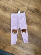 9-12 m Fioletowe leginsy z misiem teddy bear