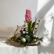 Stroik wielkanocny na naturalnej brzozie