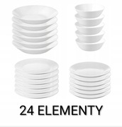 Zastawa stołowa 24el serwis obiadowy zestaw naczyń kuchennych garnków noży 