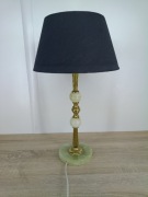 Elegancka lampa stołowa vintage / retro z onyksową podstawą