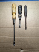 Stare śrubokręty wkrętaki płaskie drewniane