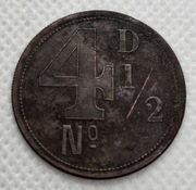 4 1/2 Pensa - R H & SONS - Londyn - c1900s - Token Handlowy