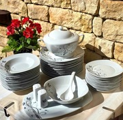 Piękny Zestaw Obiadowy 43 el, dla 12 osób CERAMICZNE PREMIUM