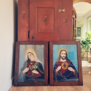 Obrazy Matka Boska i Jezus antyk ludowe