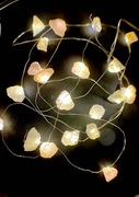 Lampki choinkowe led z  naturalnym różowym kwarcem lub zielonym fluorytem